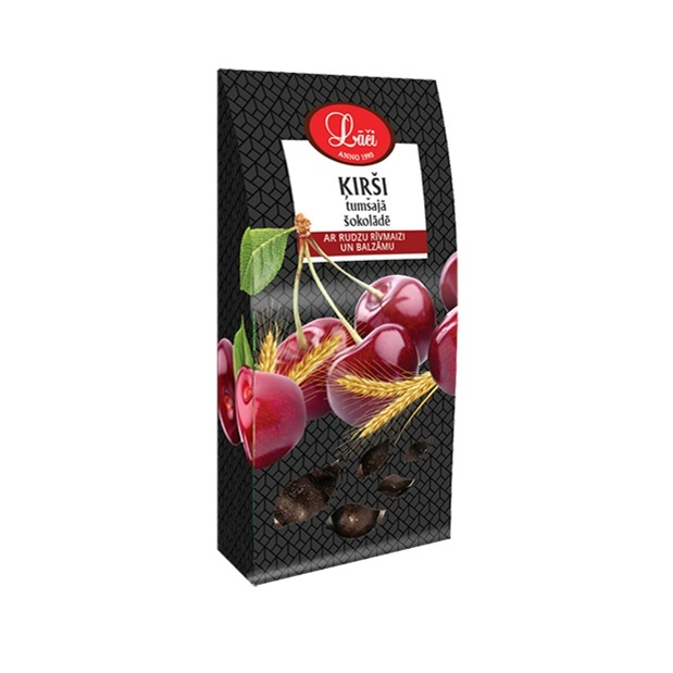 Vișine în ciocolată neagră cu biscuiți de secară și balsam „Laci” 130gr