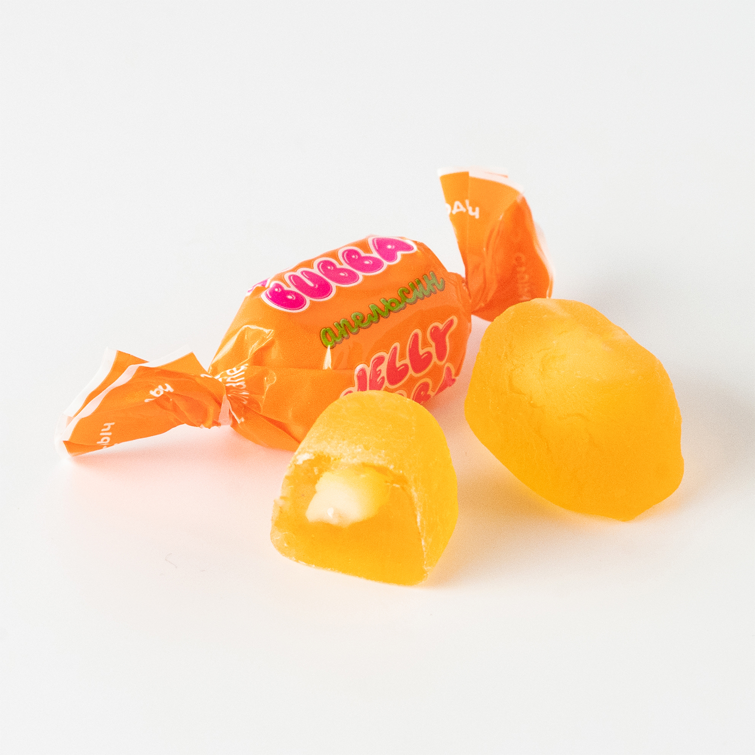 Jelly candies with orange flavor