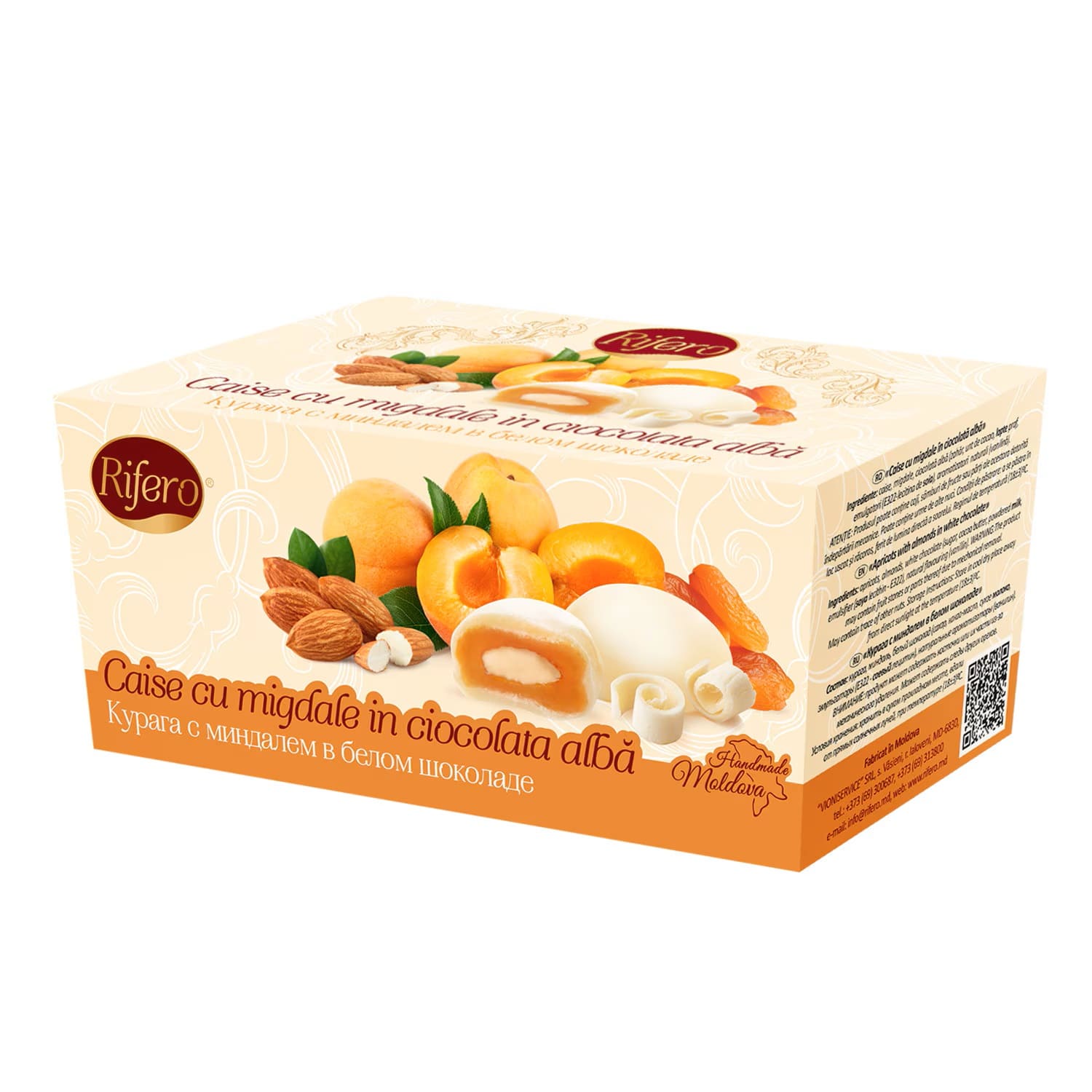 Caise cu migdale în ciocolată albă „Rifero” 200gr