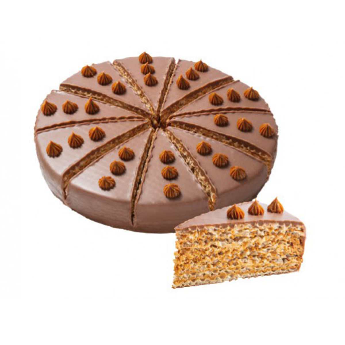 TORT CU FOI DE NAPOLITANA SI CARAMEL 900GR VATSAK