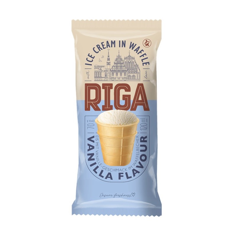 Înghețată de vanilie în cupă de napolitană Riga 70gr