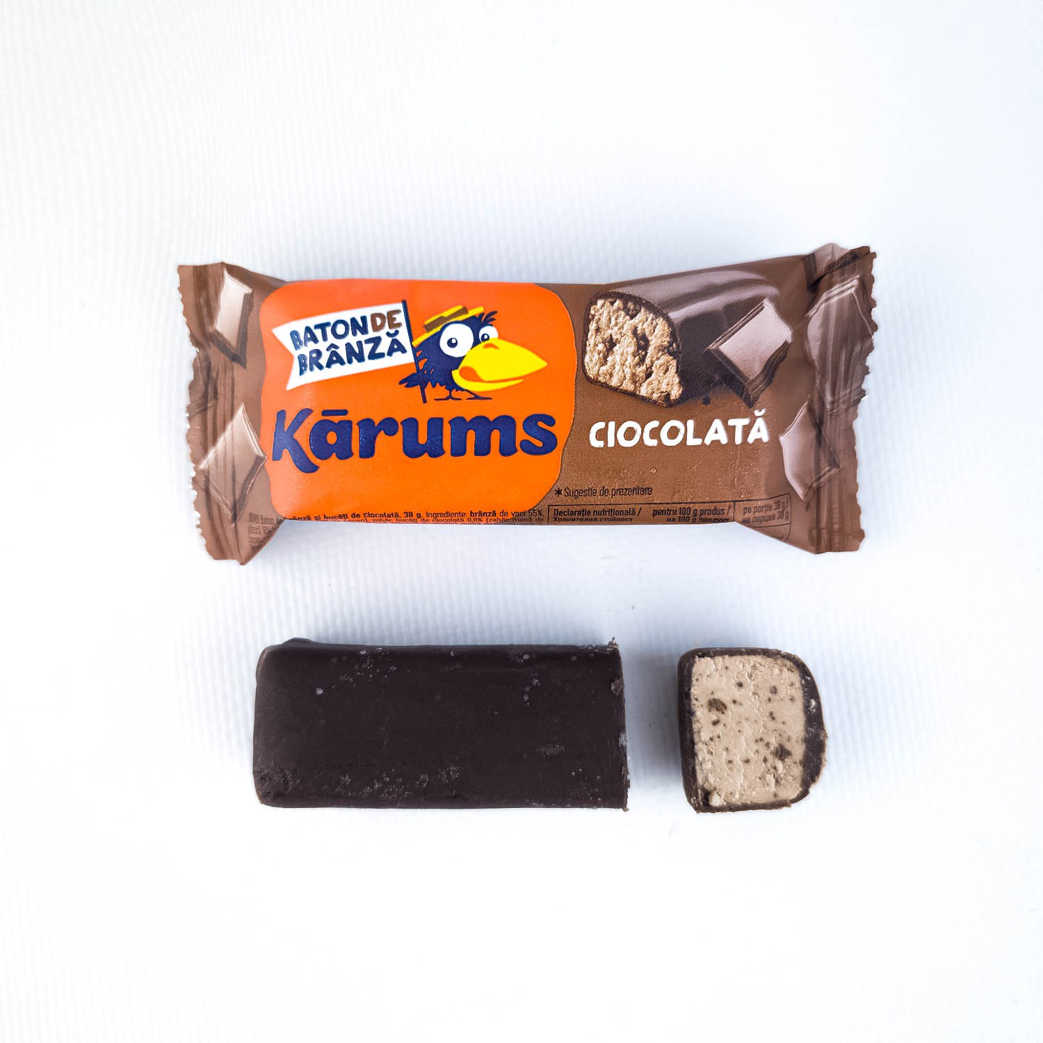 Baton de brânză și bucăți de ciocolată Karums