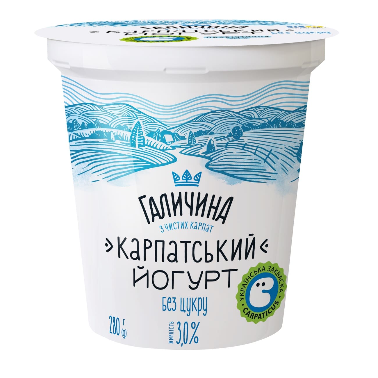 Iaurt carpatic fără zahăr 3% Galychina 280gr