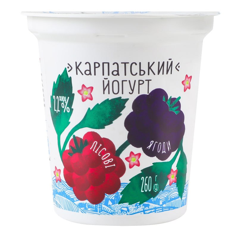 Iaurt „Carpații” cu fructe de pădure 2,2% Galichina 260gr