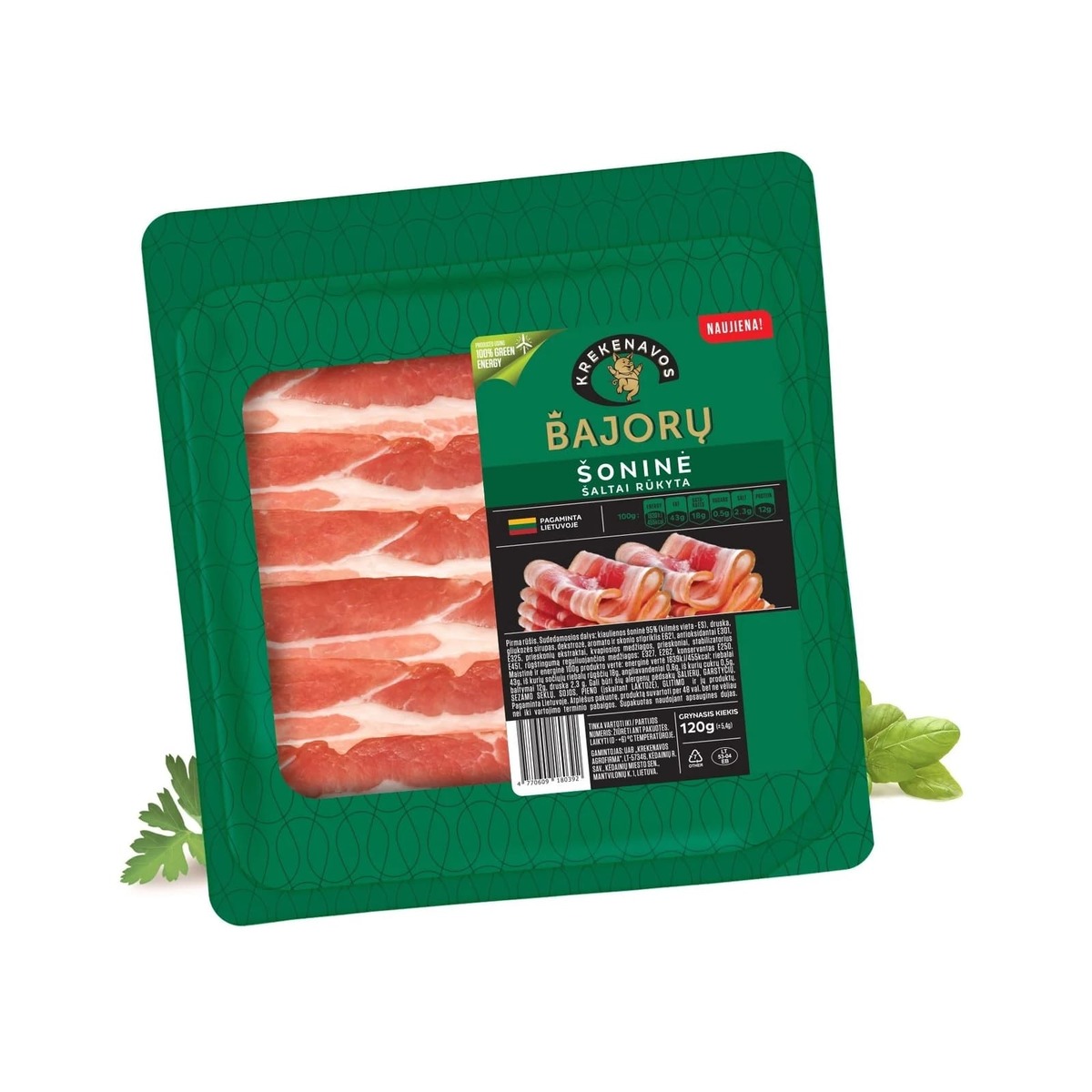 Bacon afumat la rece feliat Krekenavos 120gr