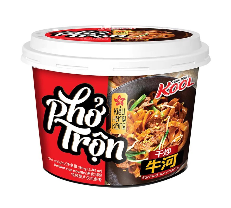 Ramen din tăiței de orez cu sos mixt din soia „CUNG DINH Mixed Black Soya Sauce Noodle” 78gr