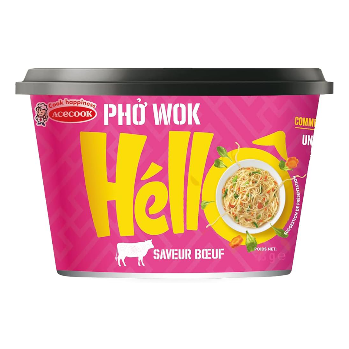 Ramen tăiței din orez în cupă cu vită HELLO 76gr