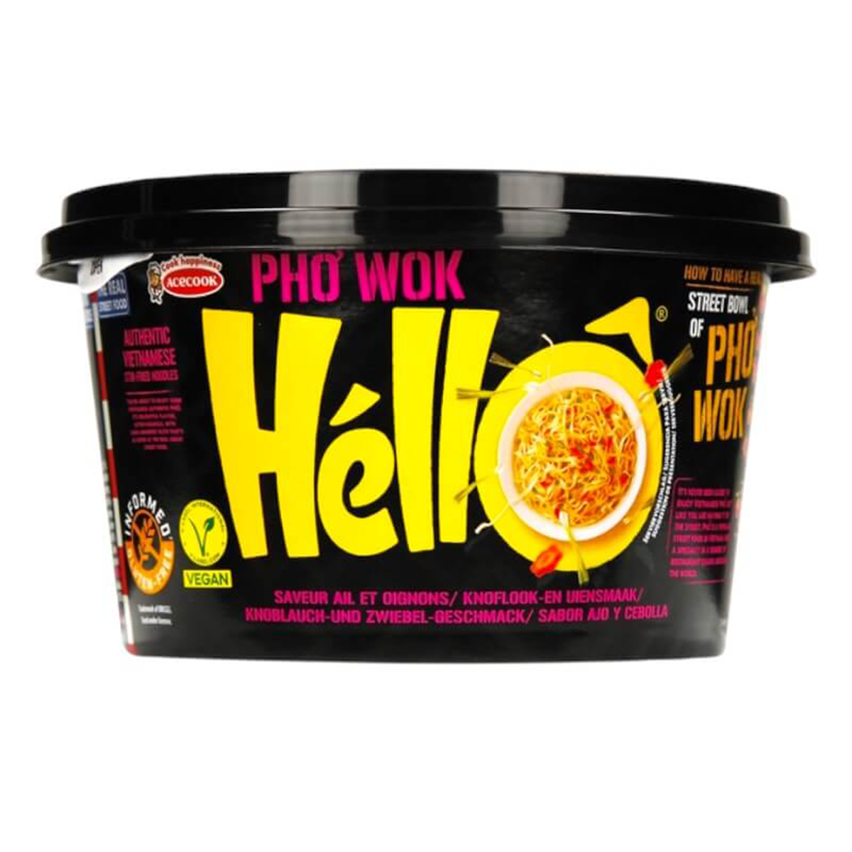 Ramen tăiței din orez în cupă cu usturoi și ceapă HELLO 76gr