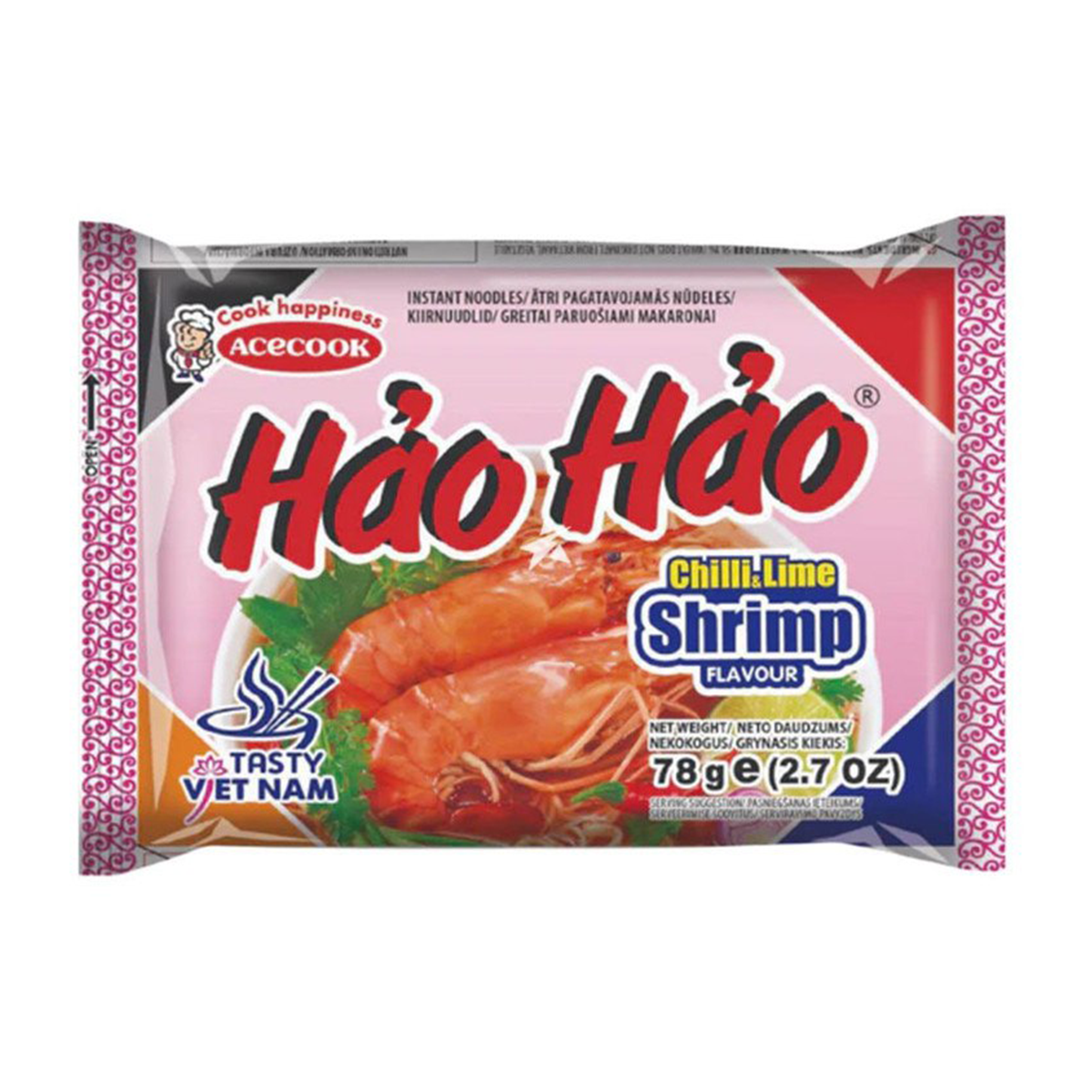 Ramen cu aromă de creveți, chili și lime ACECOOK 78gr