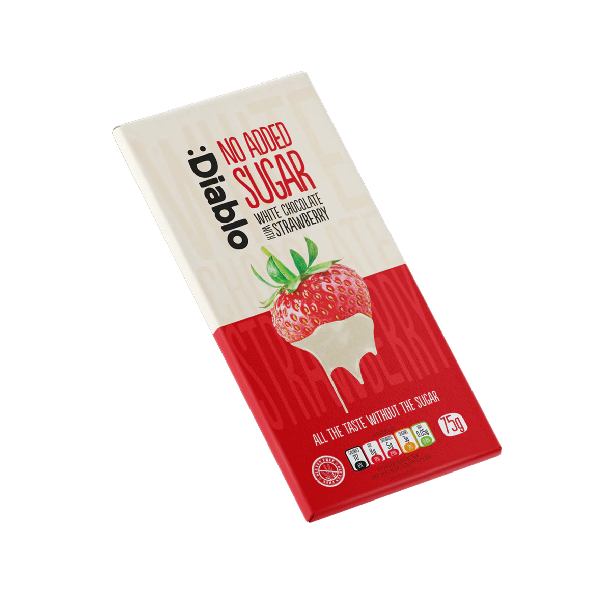 CIOCOLATA ALBA CU CAPSUNI FARA ZAHAR 75 GR DIABLO