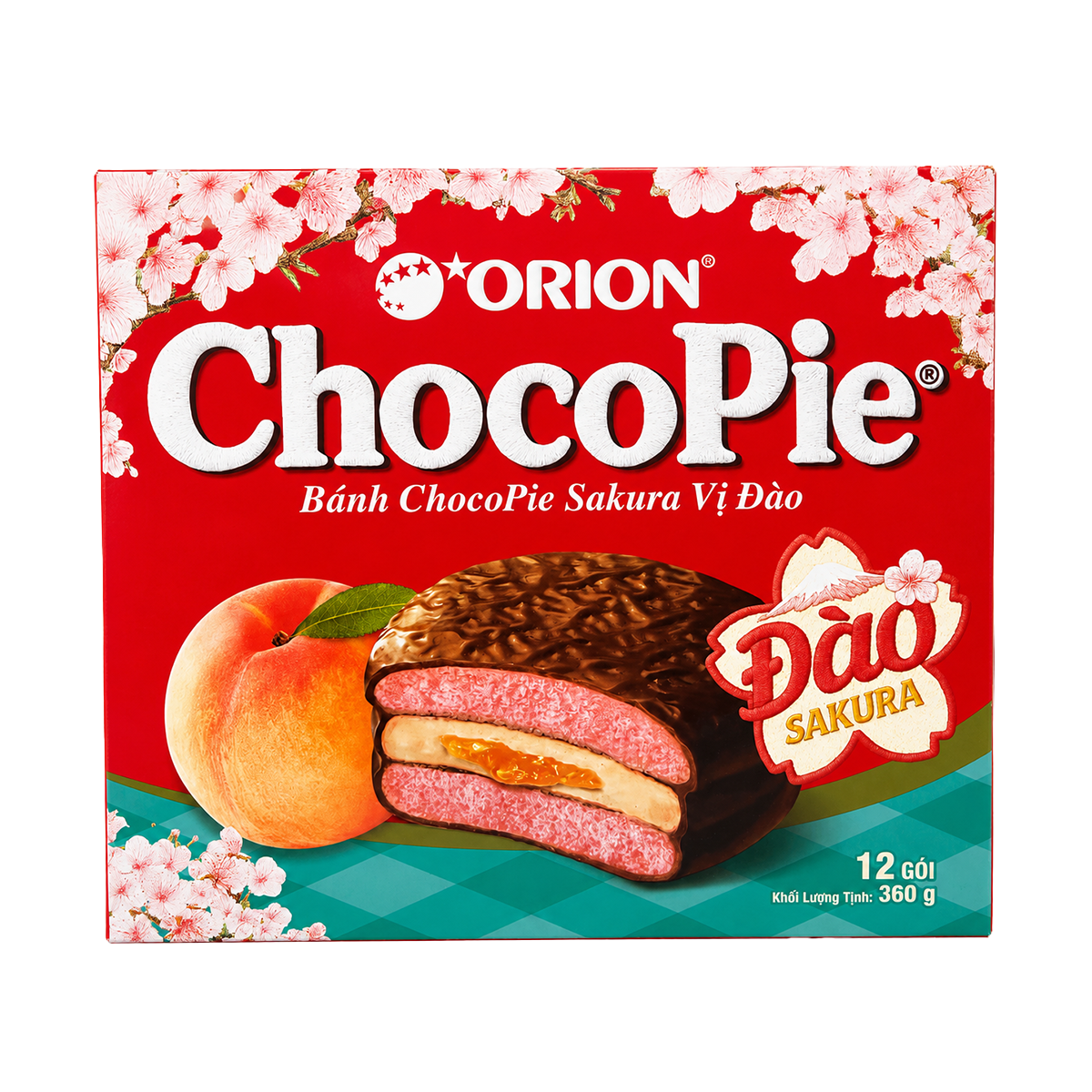 CHOCO PIE PIERSICA 12*30GR ORION