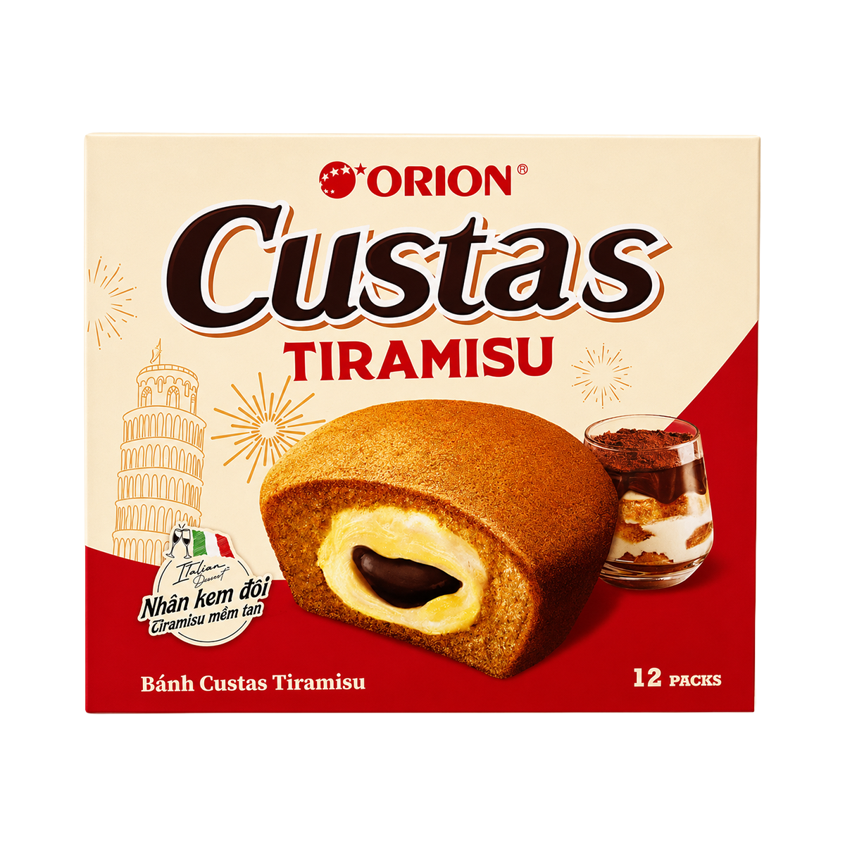 PRAJITURICA TIRAMISU CUSTAS 12*23.45GR ORION