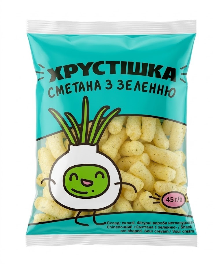 PUFULETI CU SMANTANA SI VERDETURI 45G HRUSTISHKA