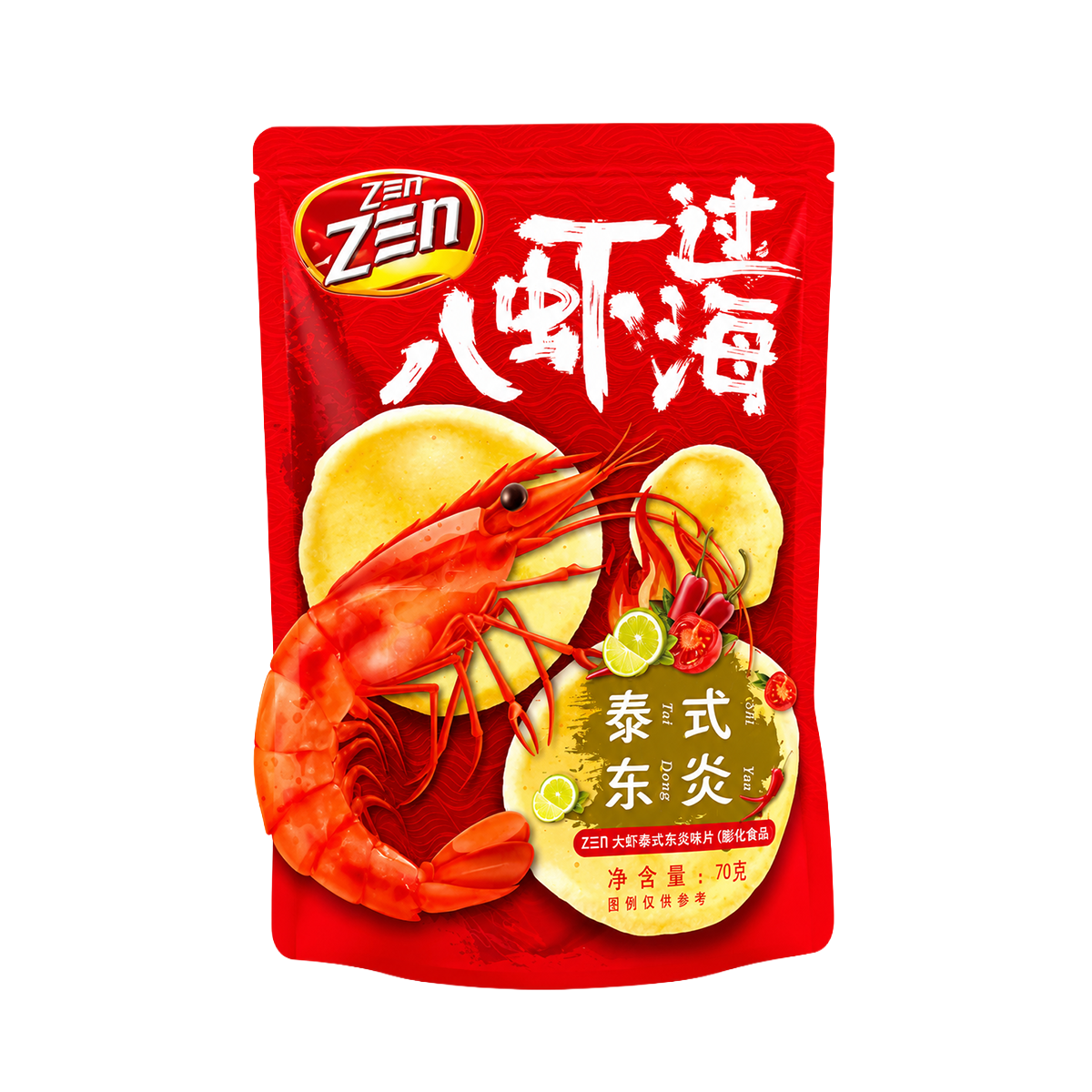 CHIPSURI CU CREVETI TOM YAM 70G ZEN