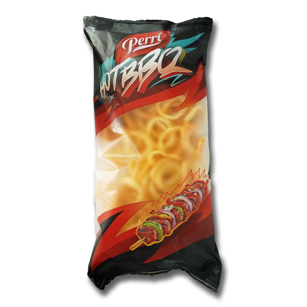 Snack-uri inele de ceapă cu gust Hot BBQ Perri 100gr