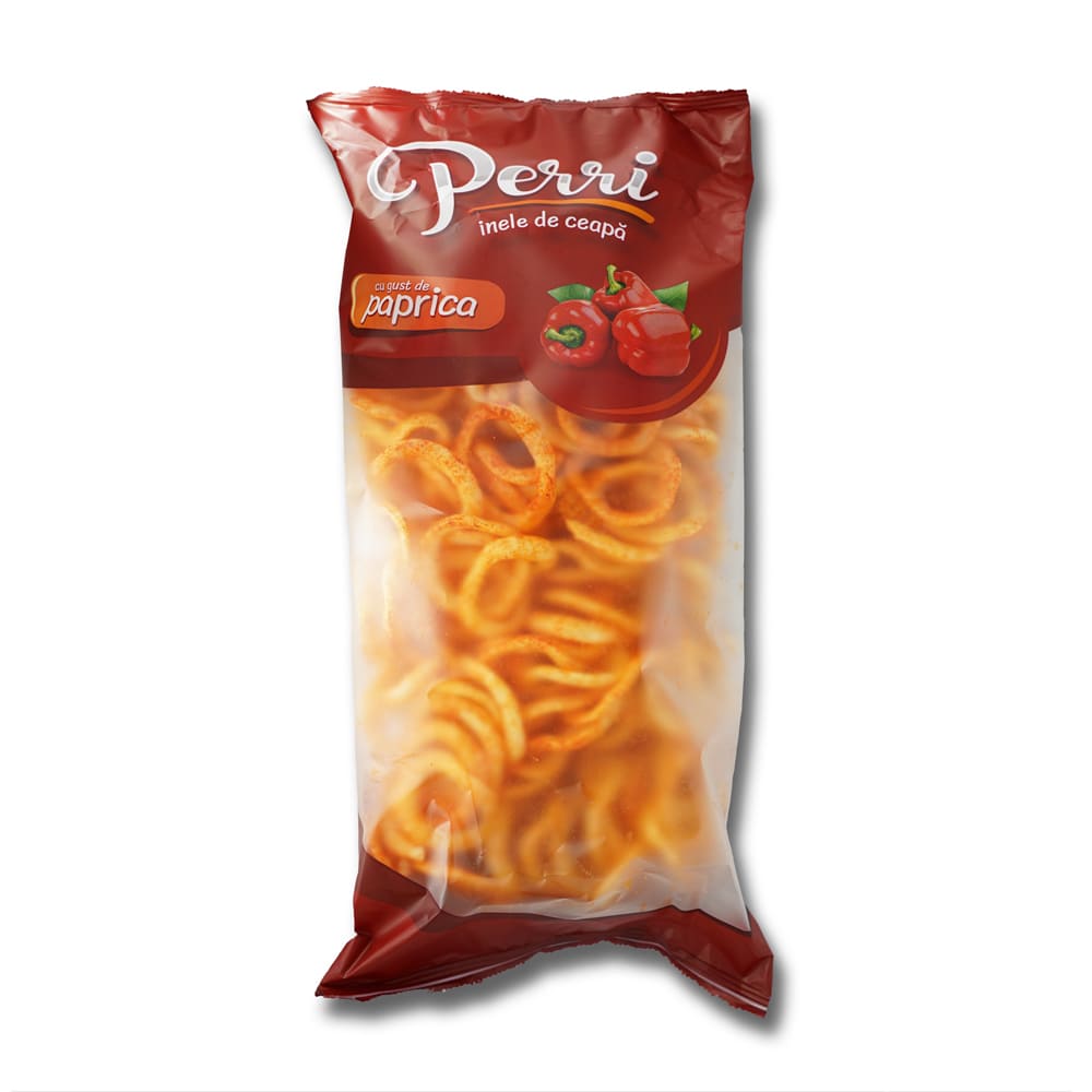 Snack-uri inele de ceapă cu gust de paprika Perri 100gr