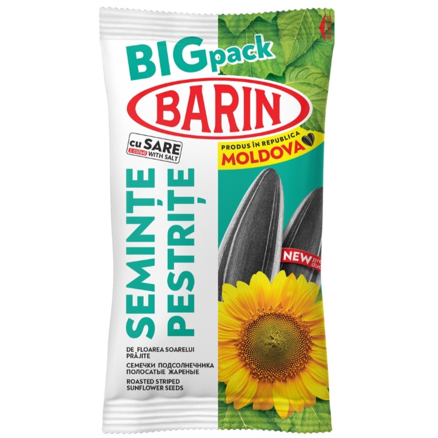 Semințe de floarea-soarelui prăjite, sărate, dungate Barin 150gr