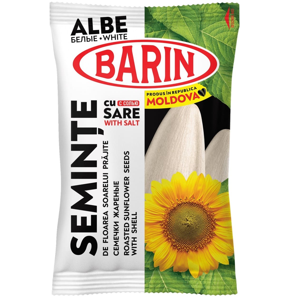 Semințe de floarea-soarelui prăjite, sărate, albe Barin 100gr