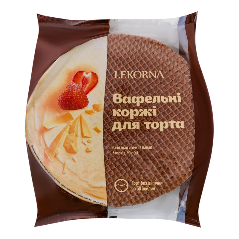 Blaturi pentru tort din napolitană cu cacao „Lekorna” 90gr
