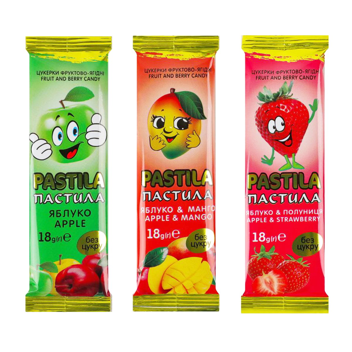 PASTILA DE FRUCTE ASORTATA MAR/MANGO/CAPSUNI NR.1 18G VS