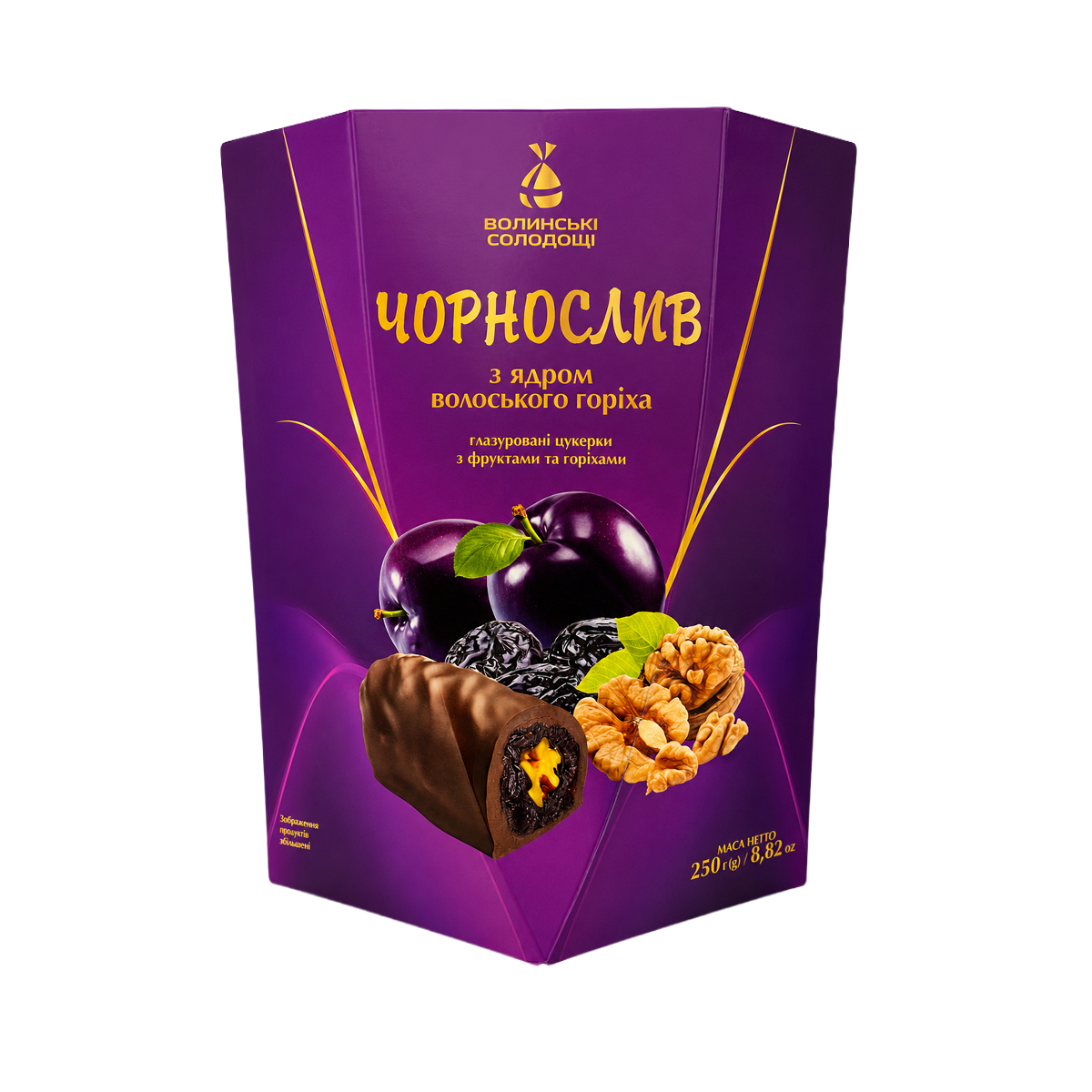 BOMBOANE DIN PRUNE CU NUCA IN GLAZURA 250G VS