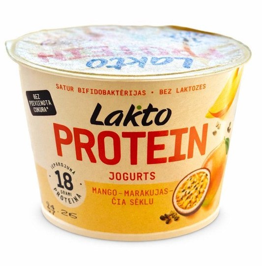 IAURT PROTEIC CU MANGO / FRUCTUL PASIUNII / CHIA 200GR LAKTO