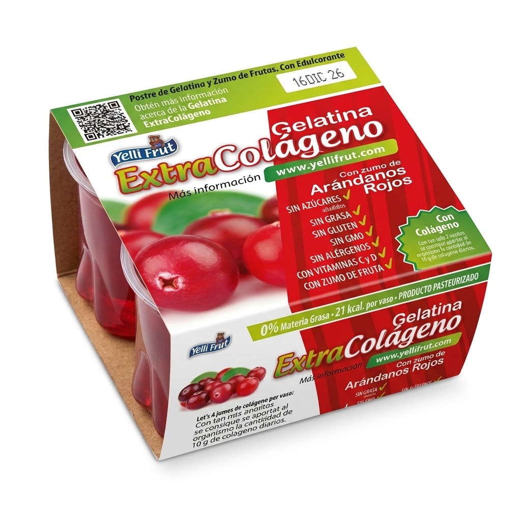 JELEU EXTRA COLAGEN AROMA DE MERISOR 4X100G YELLI FRUT