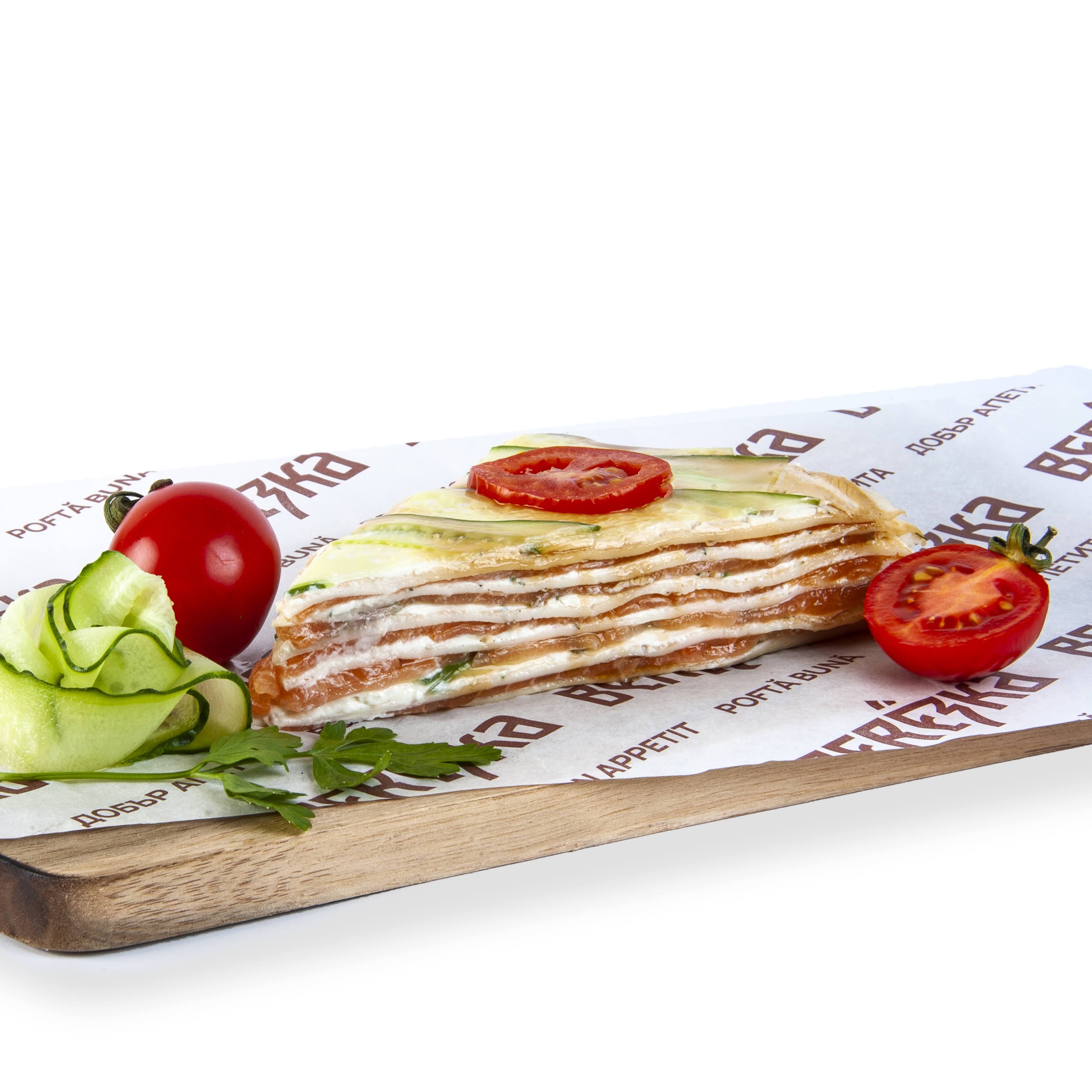 TORT DE CLATITE CU SOMON SI CASTRAVETI 150gr