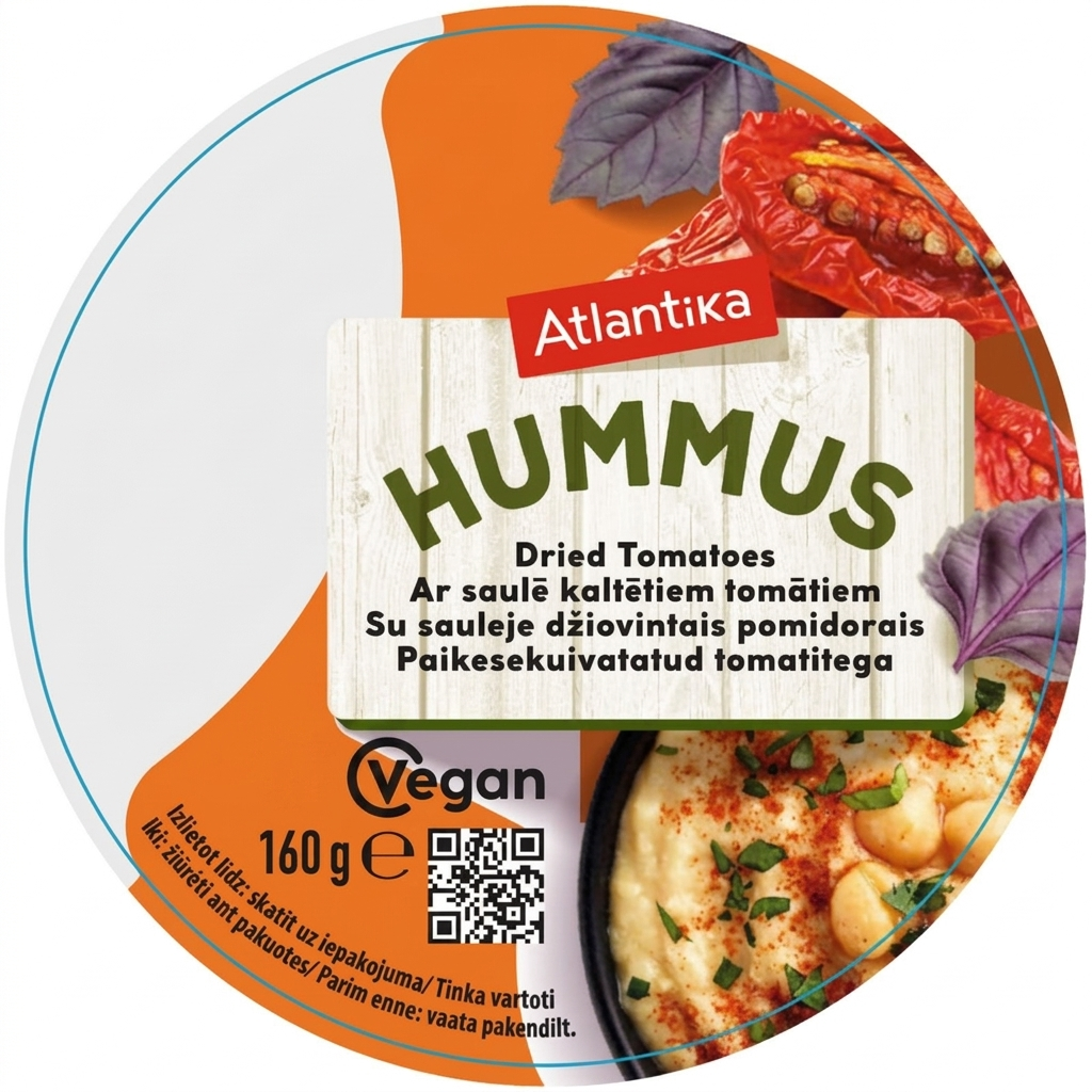 HUMUS CU ROȘII USCATE 200GR ATLANTIKA