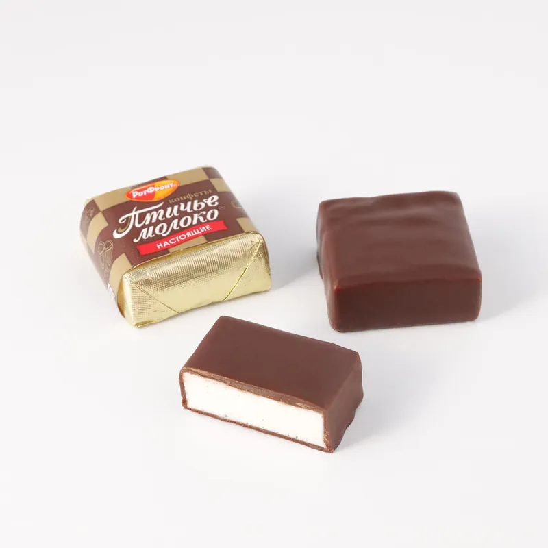 Candies glazed with chocolate icing Ptichye Moloko creamy vanilla