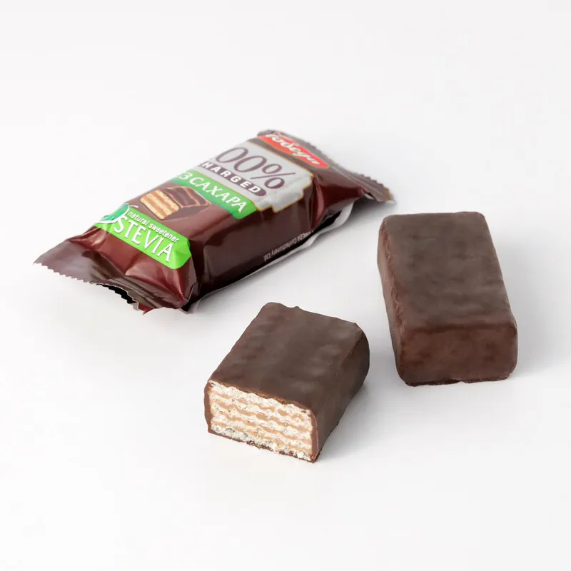 Waffle Candies In Dark Chocolate Without Added Sugar Charged