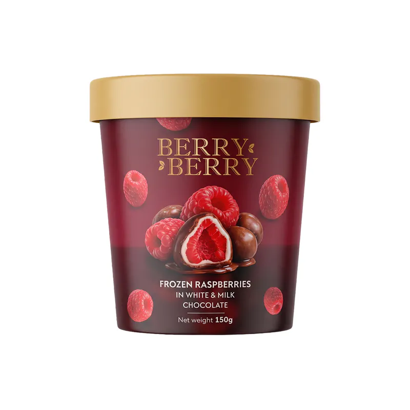 Zmeură în ciocolată albă și cu lapte 150gr BERRY BERRY.
