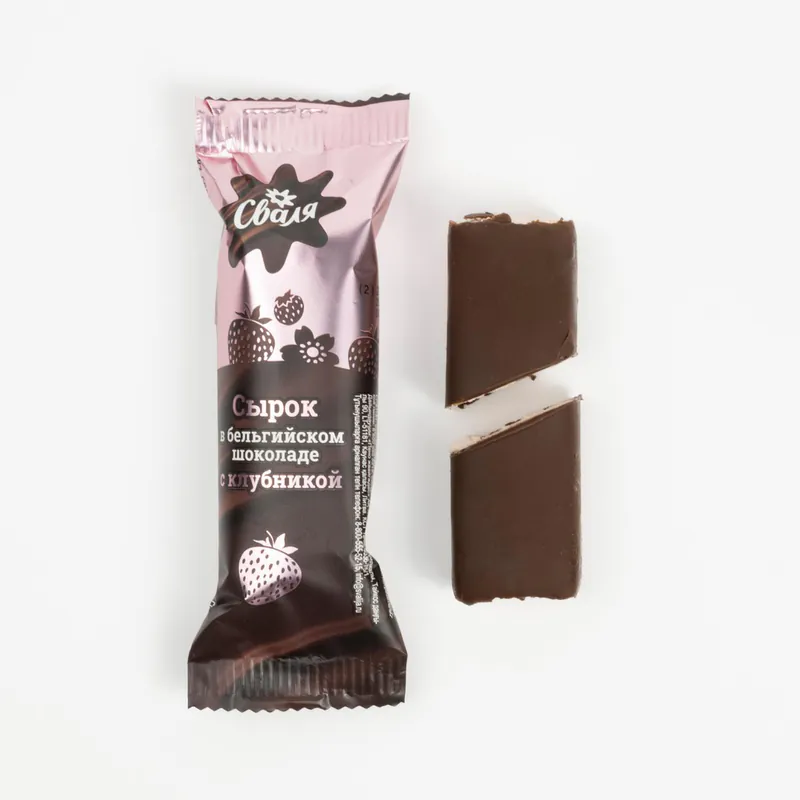 Glazed Curd Cheese In Belgian Chocolate With Strawberries
