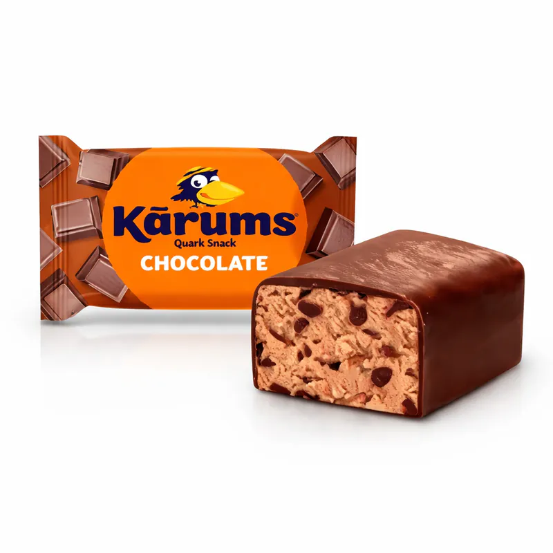 Sweetened Glazed Curd Mass With Chocolate Pieces In A Cocoa Coating Frozen 45gr
