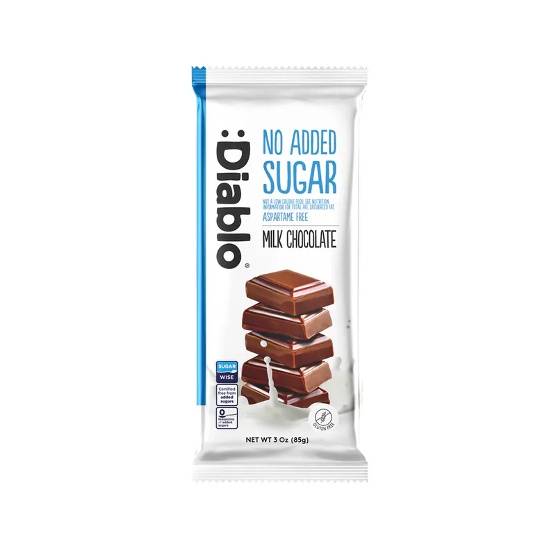 CIOCOLATA CU LAPTE FARA ZAHAR 85 GR DIABLO