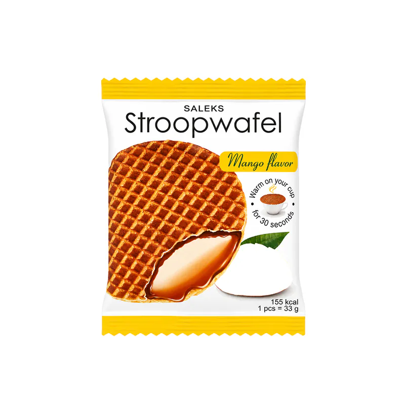VAFA OLANDEZA STROOPWAFEL CARAMEL SI MANGO 33G SALEKS