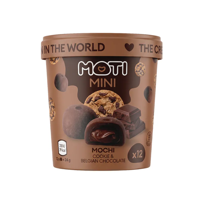 Mini mochi cu biscuiți/ciocolată belgiană MOTIKO 144gr