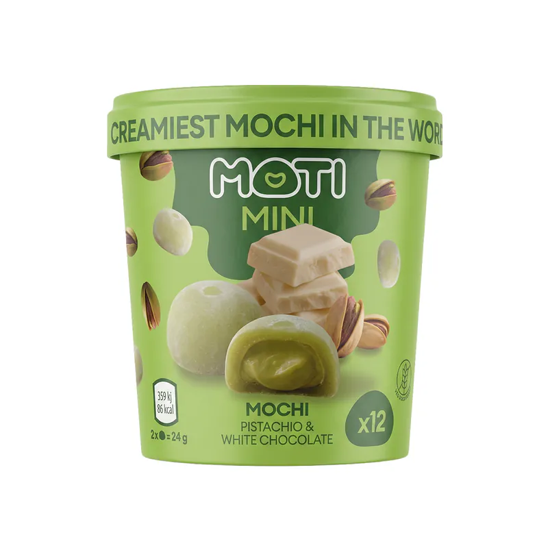 Mini mochi cu fistic/ciocolată albă MOTIKO 144gr