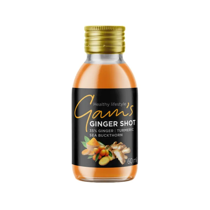 Shot din suc de ghimbir, cătină, miere, turmeric și suc de lămâie 60ML