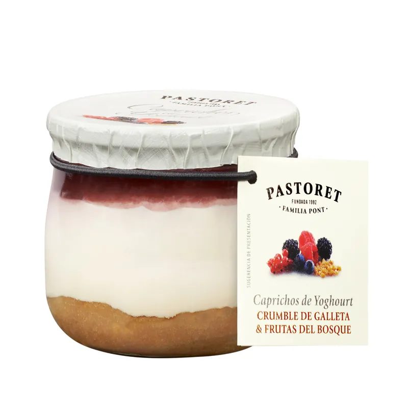 IAURT CAPRIZ BISCUITI/FRUCTE DE PADURE 150G PASTORET