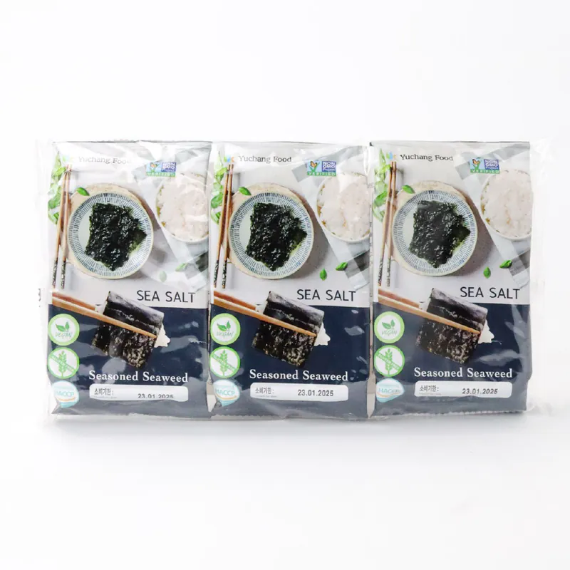 Gustare cu alge marine condimentate cu sare de mare, 3*5 g