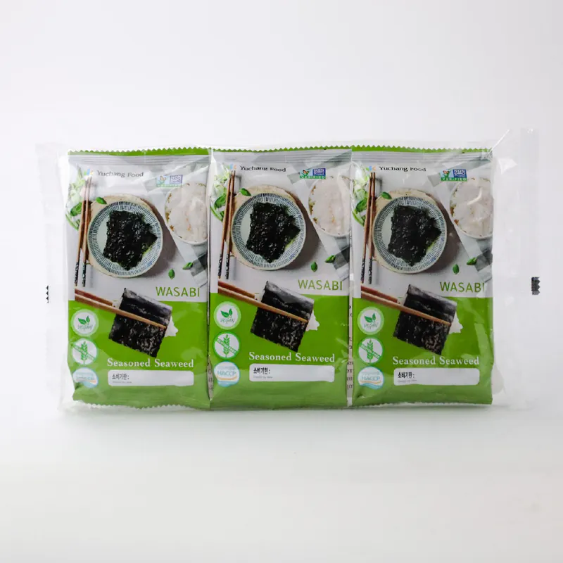 Gustare cu alge marine condimentate cu wasabi, 3*5 g