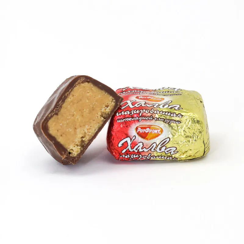 Halva with chocolate glaze