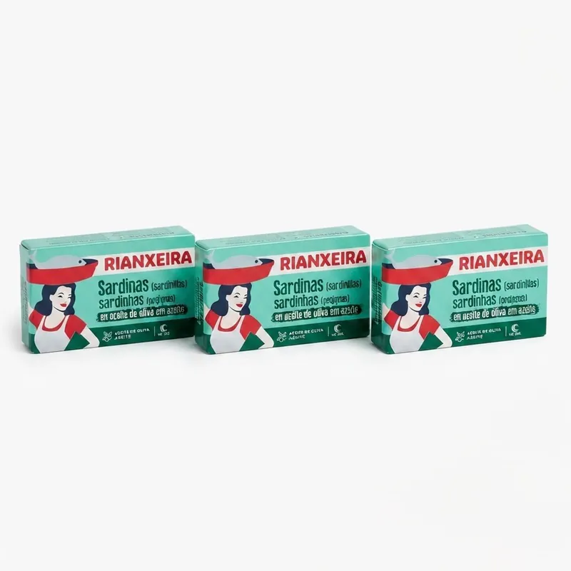3 CUTII x SARDINE IN ULEI DE MASLINE 65GR RIANXEIRA