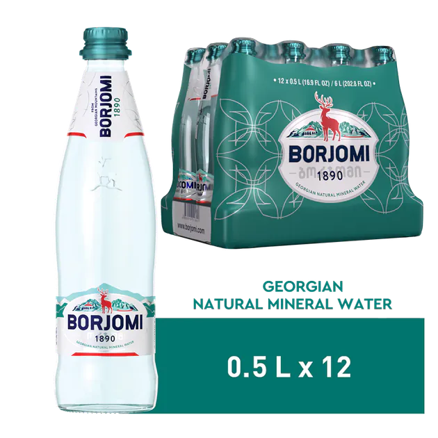 Borjomi Mineral Water 0.5L Glass x 12 pcs